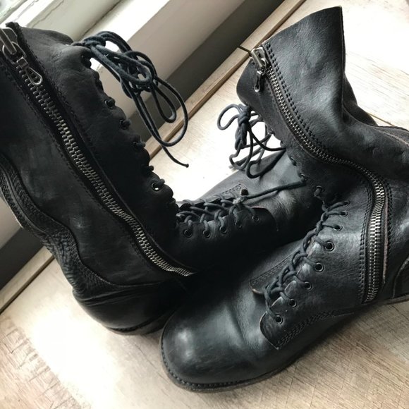 Julius Single Zip Lace Up Combat Boots main image 5